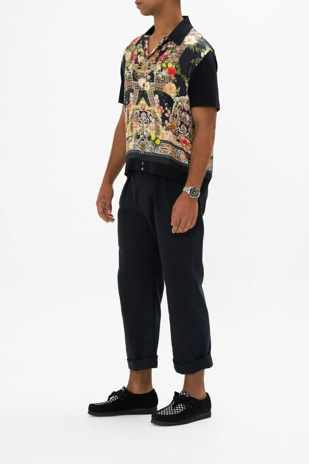 KNIT SLEEVE SILK SHIRT ADORNED IN ALEXANDRIA sold by Camilla product image thumbnail 4