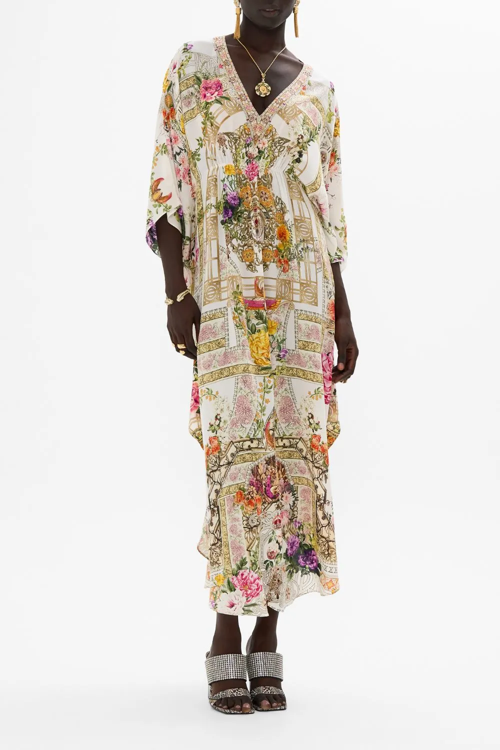 GATHERED WAIST KAFTAN EGYPTIAN ROSE sold by Camilla