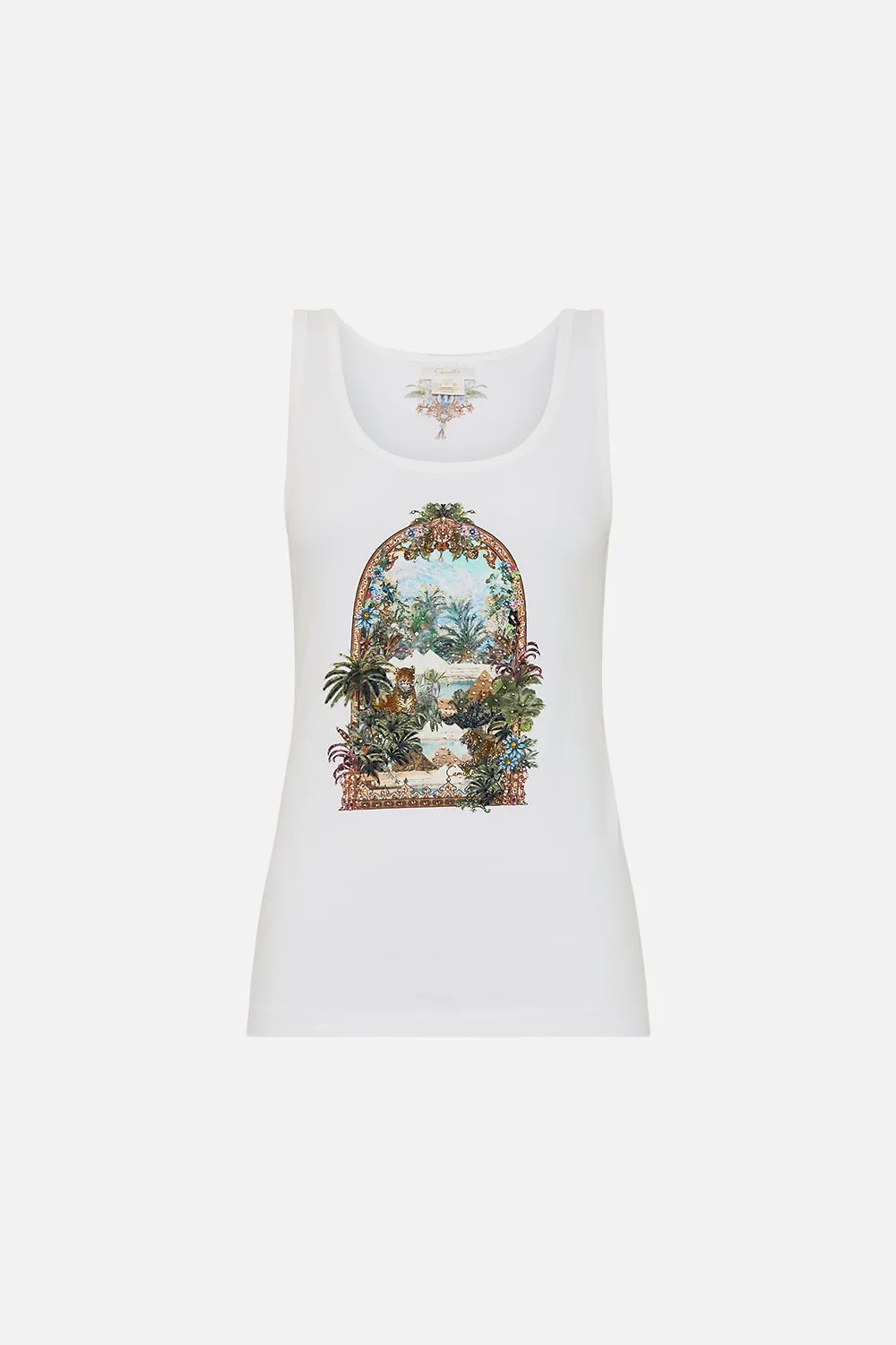 JERSEY SCOOP NECK TANK TOP VIEWS OF THE VALLEY sold by Camilla