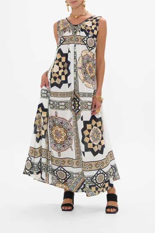 PANELLED TANK DRESS WITH CURVED HEM TILE STYLE sold by Camilla