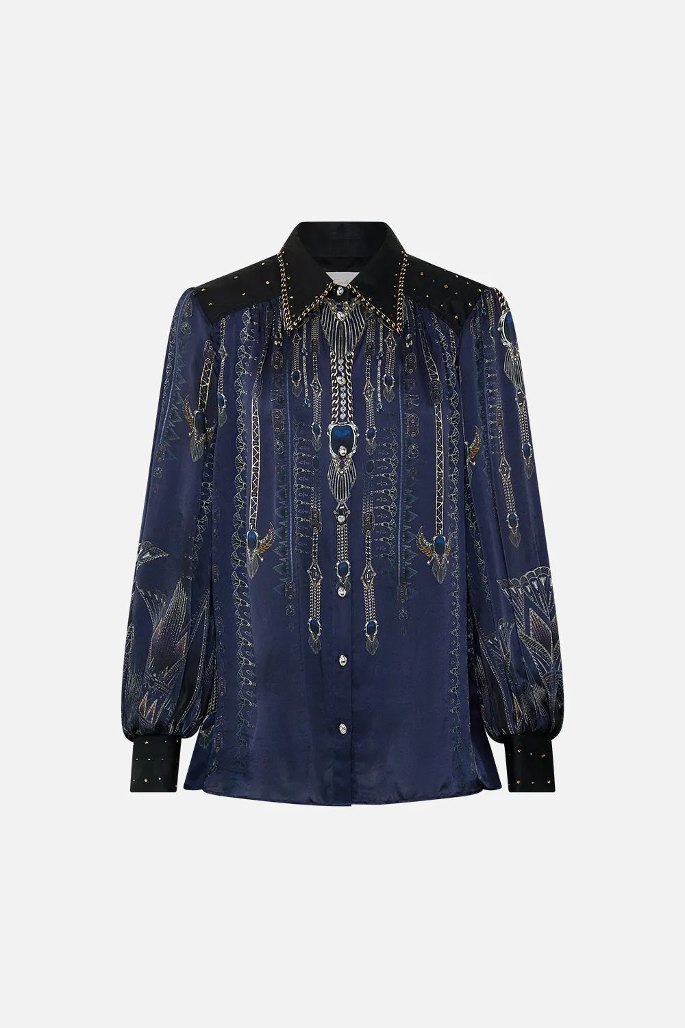 BUTTON THROUGH BLOUSON SLEEVE BLOUSE THE EGYPT EFFECT sold by Camilla