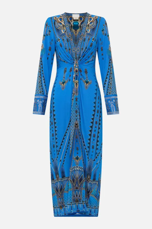 LONG V NECK TWIST FRONT JERSEY DRESS ARCHIVAL REVIVAL sold by Camilla