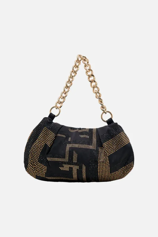 SMALL CLUTCH WITH CHAIN SOLID BLACK sold by Camilla
