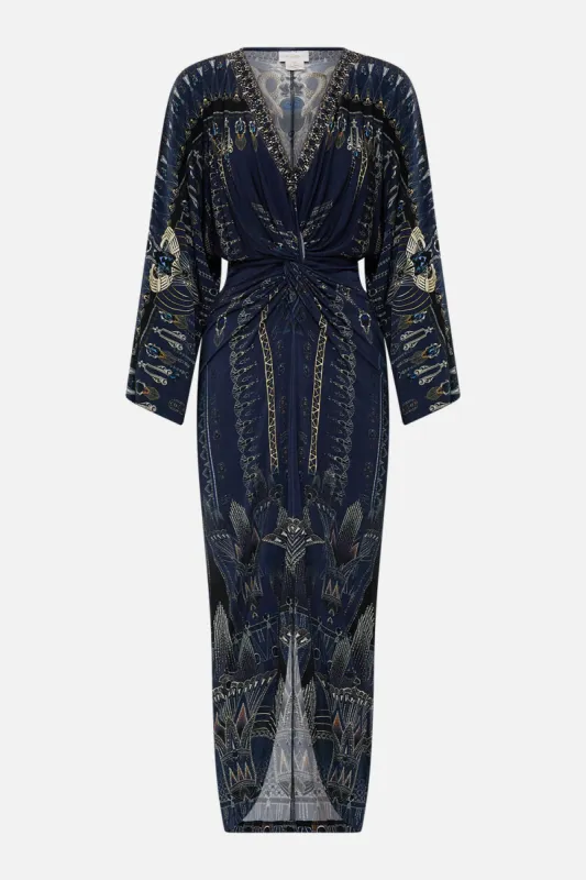 LONG SPLIT FRONT TWIST DRESS THE EGYPT EFFECT made by Camilla
