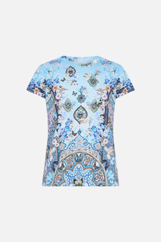 SLIM FIT ROUND NECK T-SHIRT - MULTI AL MANIAL PALACE MEMOIRS sold by Camilla