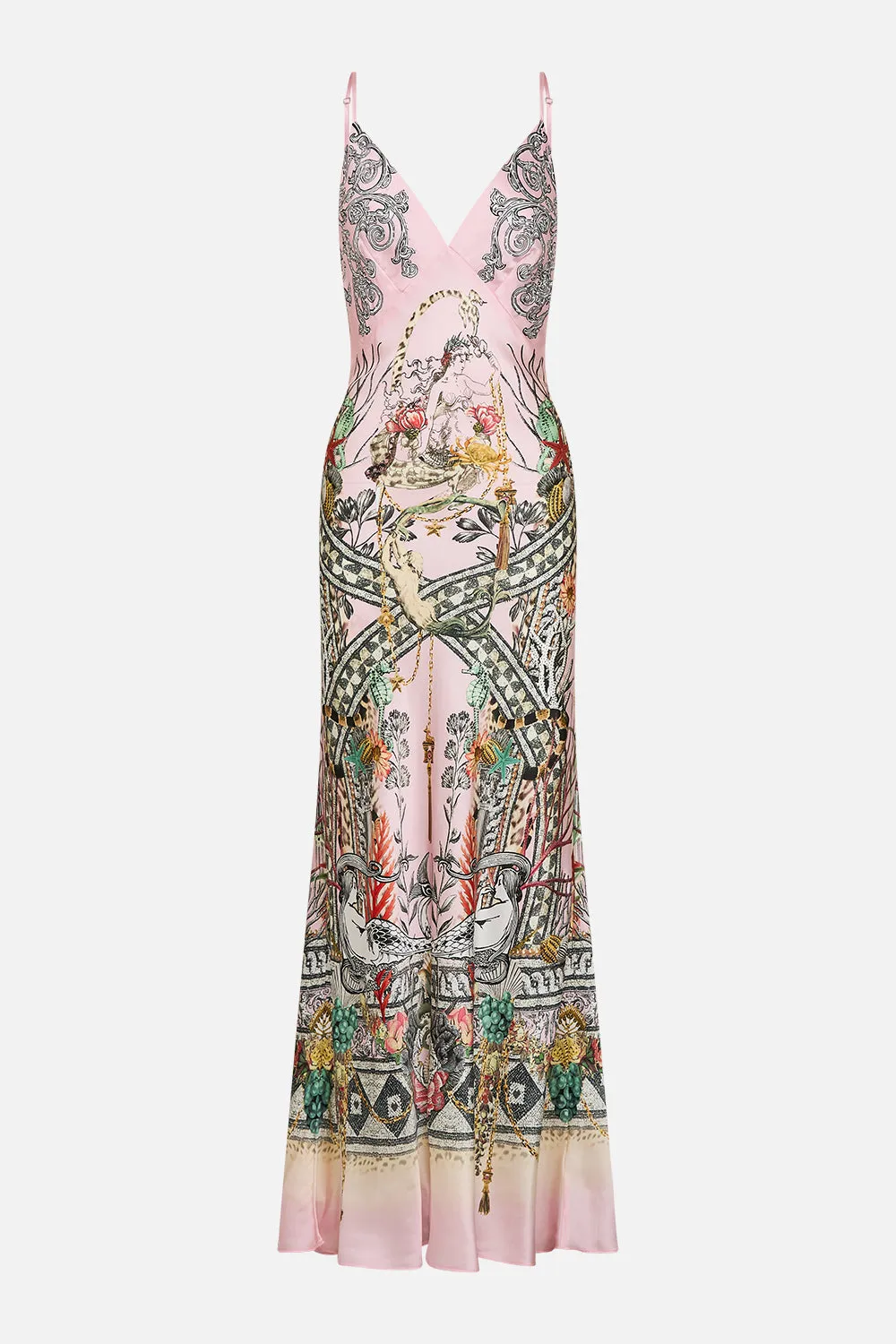 V NECK FULL LENGTH BIAS SLIP DRESS CAVE OF WONDERS sold by Camilla