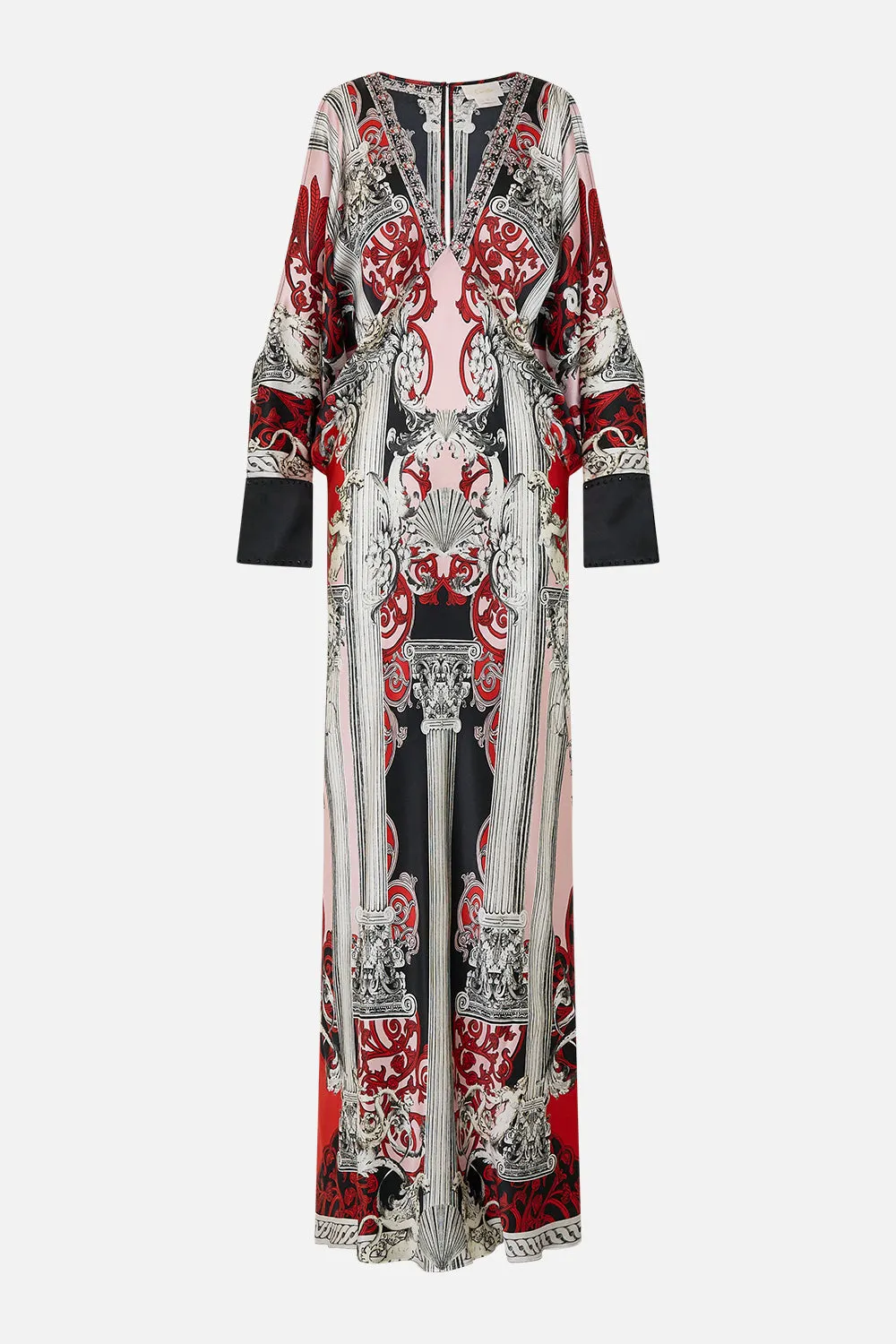 PLUNGE NECK DRAPED SHOULDER DRESS MARK OF MEDUSA sold by Camilla