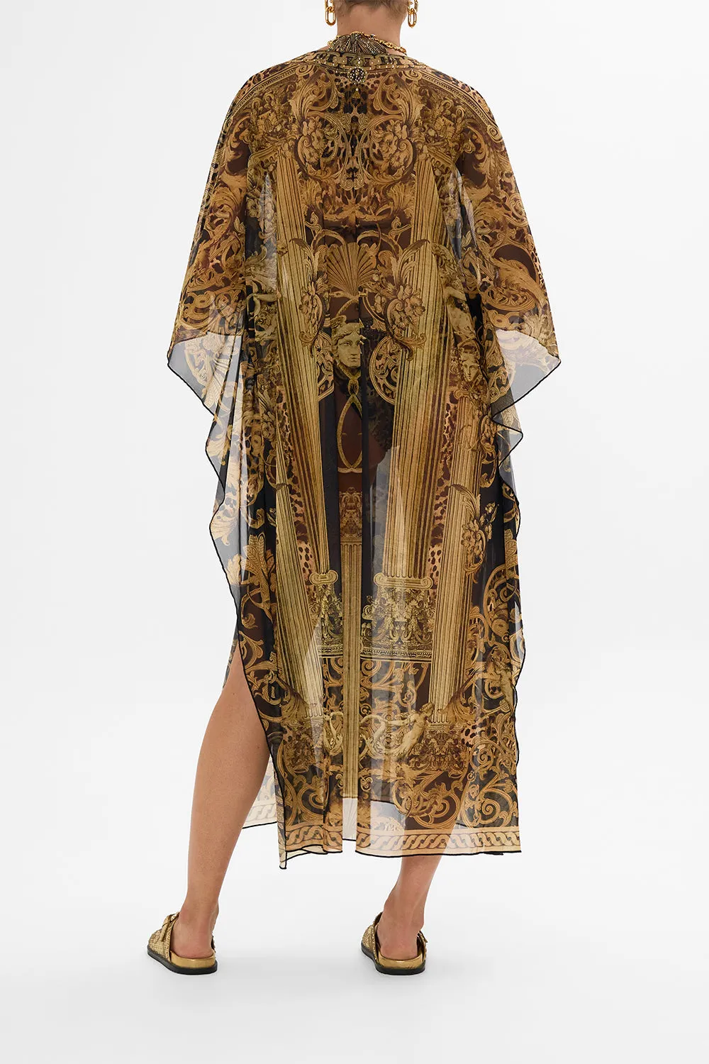 STRETCH MESH KAFTAN WITH TRIM ERA OF EMPIRES sold by Camilla product image thumbnail 2
