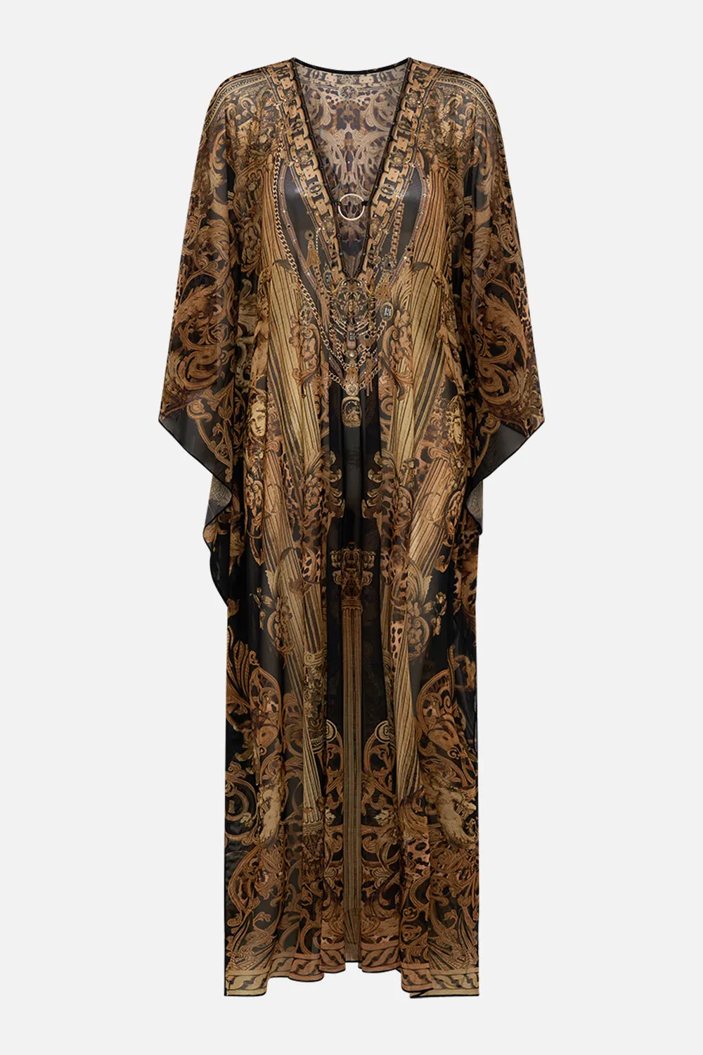 STRETCH MESH KAFTAN WITH TRIM ERA OF EMPIRES sold by Camilla product image thumbnail 3
