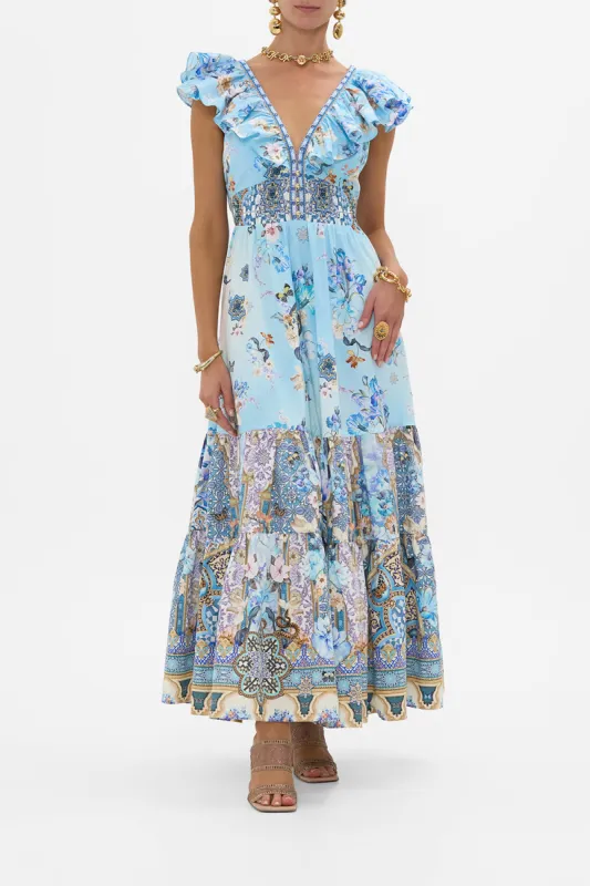 TIERED DRESS WITH NECK FRILL AL MANIAL PALACE MEMOIRS sold by Camilla