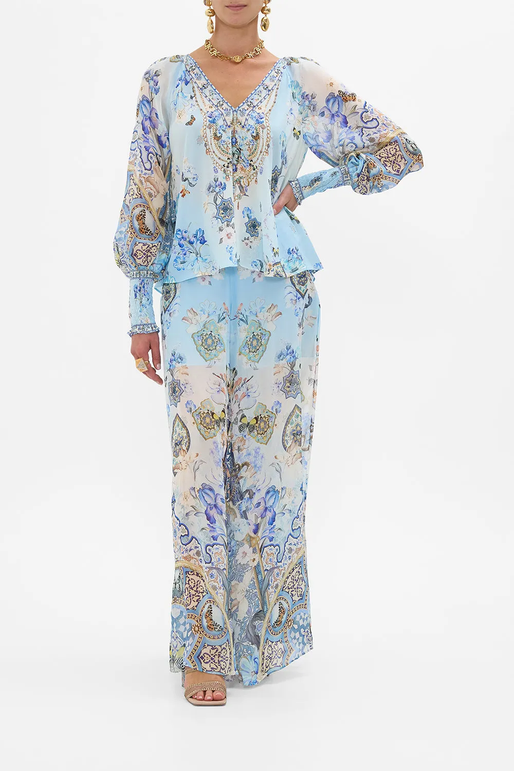 SHIRRED CUFF BLOUSE AL MANIAL PALACE MEMOIRS sold by Camilla