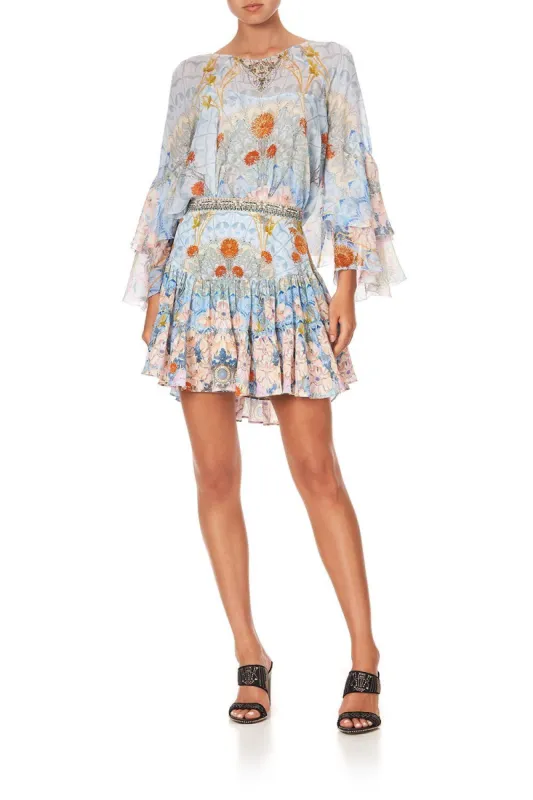 GATHERED PANEL MINI SKIRT MORRIS MUSE made by Camilla