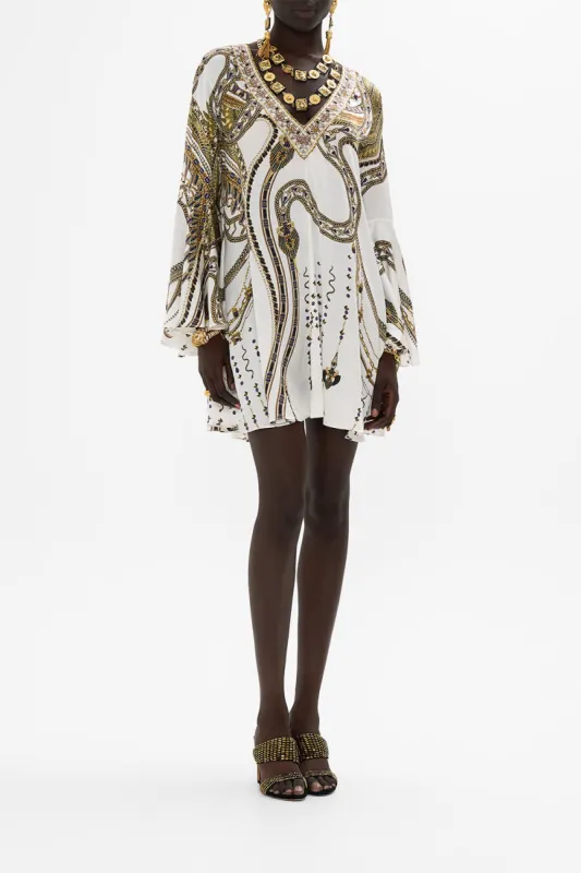 V-NECK FLARED SLEEVE MINI DRESS GODDESS ENERGY sold by Camilla