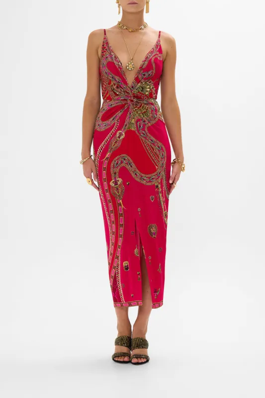 STRAPPY DRESS WITH TWIST FRONT KISSED BY A COBRA sold by Camilla