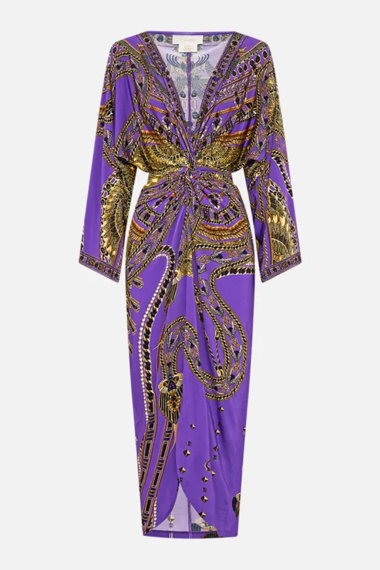 LONG SPLIT FRONT TWIST JERSEY DRESS LUXORLAND LADY made by Camilla