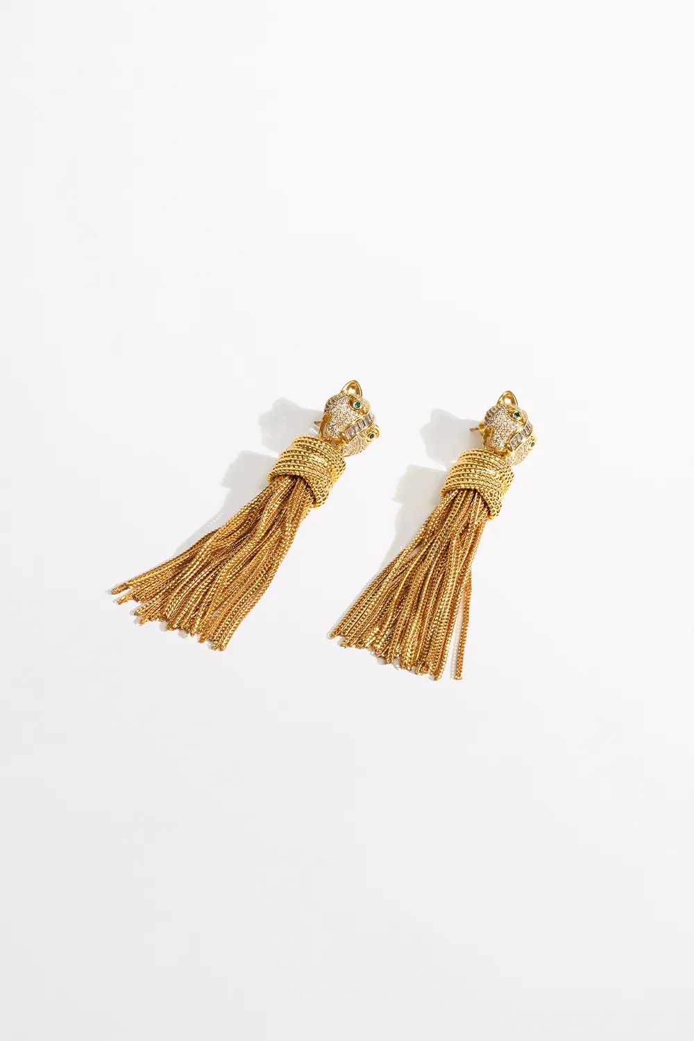 FIERCE FOLKLORE BASTET TASSEL EARRINGS GOLD sold by Camilla