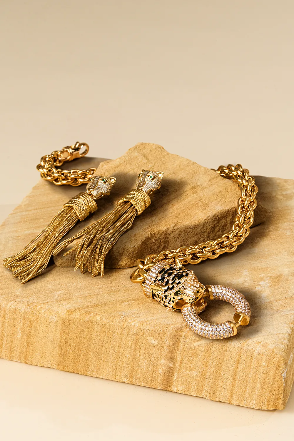 FIERCE FOLKLORE BASTET TASSEL EARRINGS GOLD sold by Camilla product image thumbnail 4