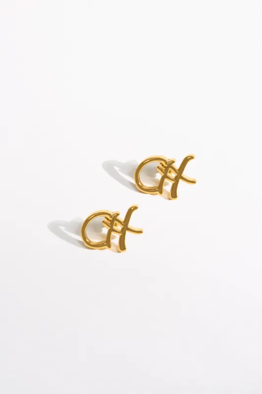 FIERCE FOLKLORE STUD EARRINGS GOLD sold by Camilla