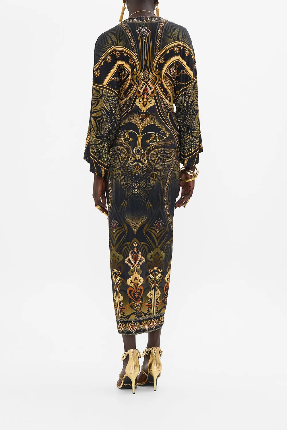 LONG SPLIT FRONT TWIST DRESS NOUVEAU NOIR sold by Camilla product image thumbnail 2