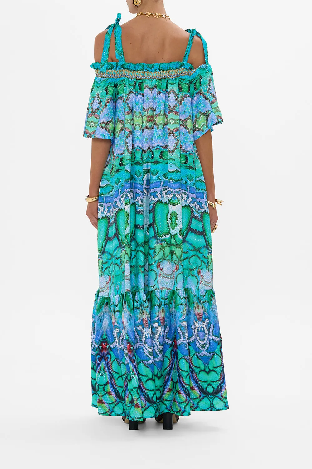 LONG OFF SHOULDER FRILL DRESS WITH STRAPS LAND OF WONDER sold by Camilla product image thumbnail 2