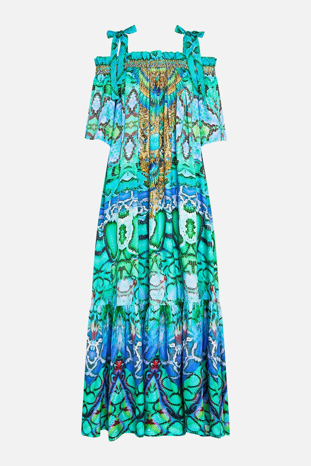 LONG OFF SHOULDER FRILL DRESS WITH STRAPS LAND OF WONDER sold by Camilla product image thumbnail 3