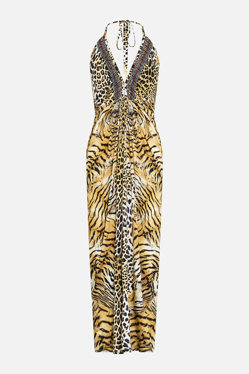 V NECK GATHERED JERSEY DRESS JAGUAR sold by Camilla product image thumbnail 3