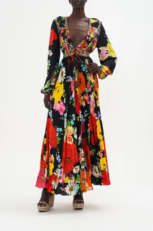PEASANT DRESS WITH TIE FRONT DIVINE DIVINITY sold by Camilla
