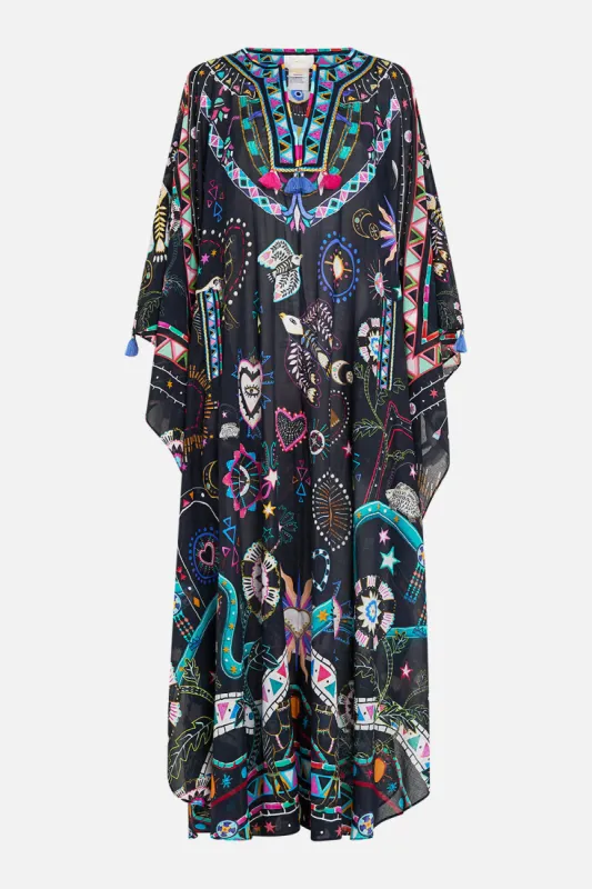 V NECK KAFTAN WITH FRONT WELT POCKETS NUBIAN NIGHTS sold by Camilla