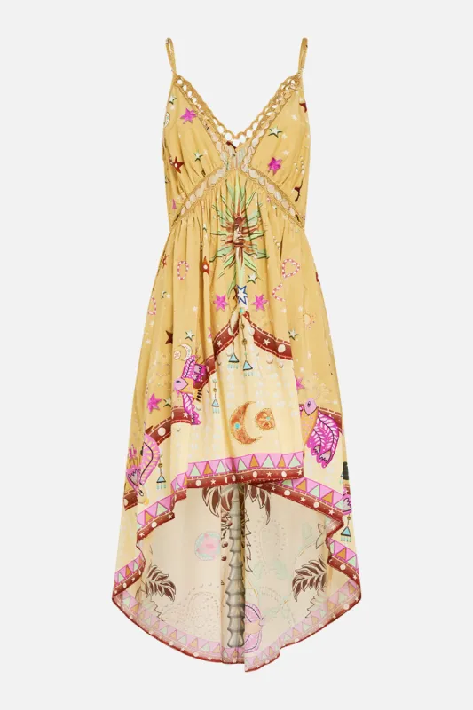 STRAPPY HIGH LOW DRESS WITH POCKETS ASWAN ABSTRACT sold by Camilla