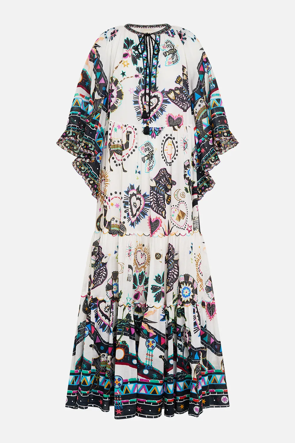 WIDE SLEEVE GATHERED DRESS NUBIAN WONDERLAND sold by Camilla