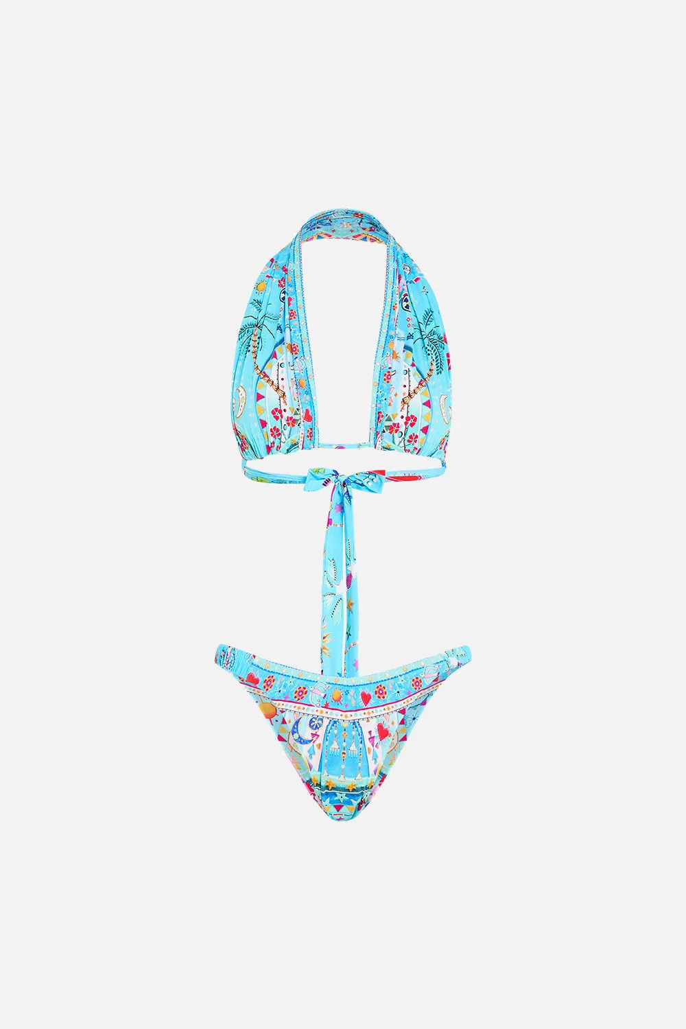 REVERSIBLE HALTER BIKINI A PAINTED VILLAGE sold by Camilla