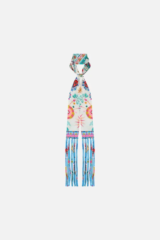 SKINNY NECK SCARF WITH TASSELS LIVING IN COLOUR sold by Camilla