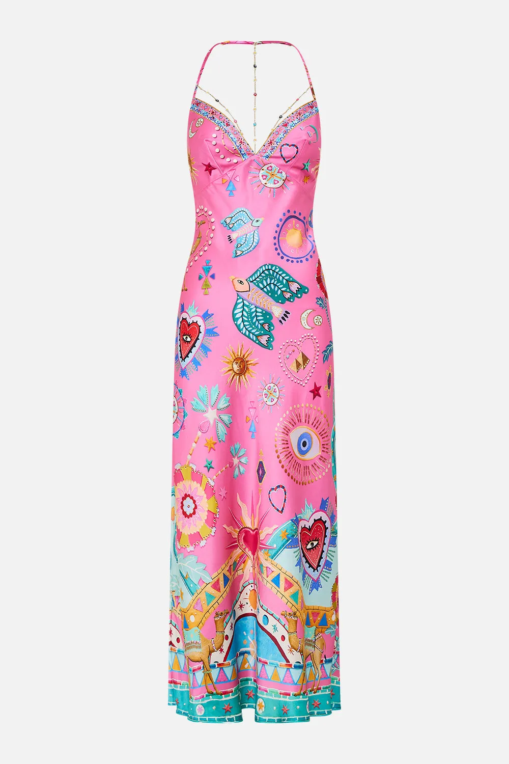 CHAIN DETAIL SLIP DRESS RAINBOW ROADS sold by Camilla product image thumbnail 3