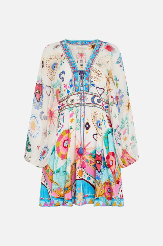 LACE UP FRONT SHORT DRESS LIVING IN COLOUR sold by Camilla