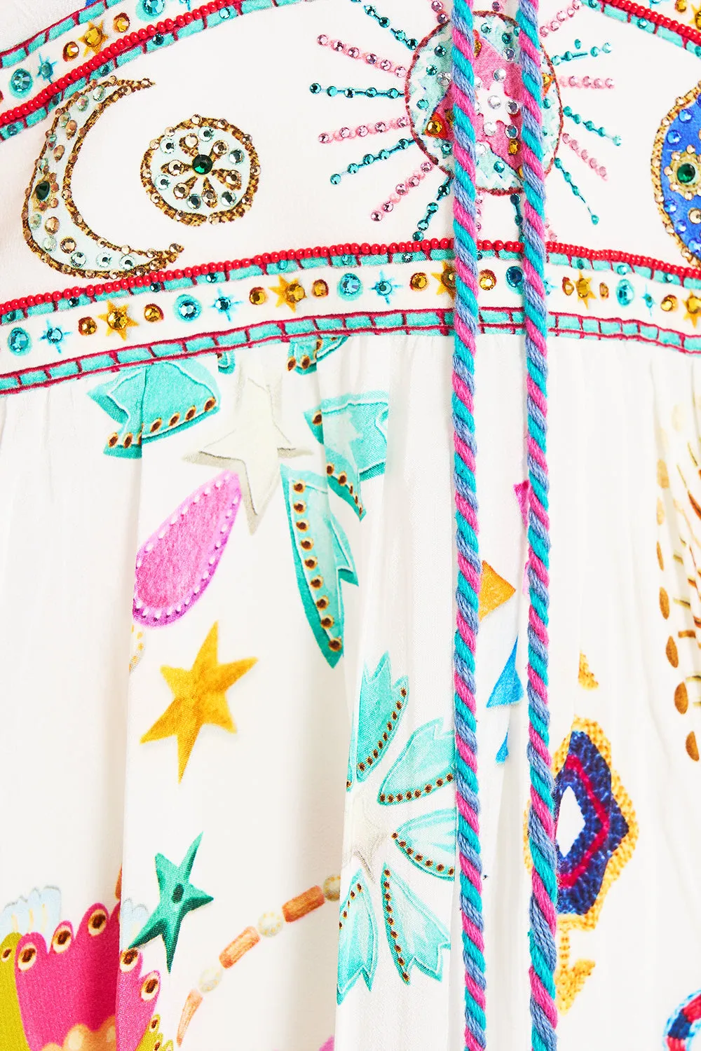 LACE UP FRONT SHORT DRESS LIVING IN COLOUR sold by Camilla product image thumbnail 3