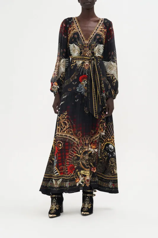 V NECK DRESS WITH BELT DO I ENTERTAIN YOU sold by Camilla