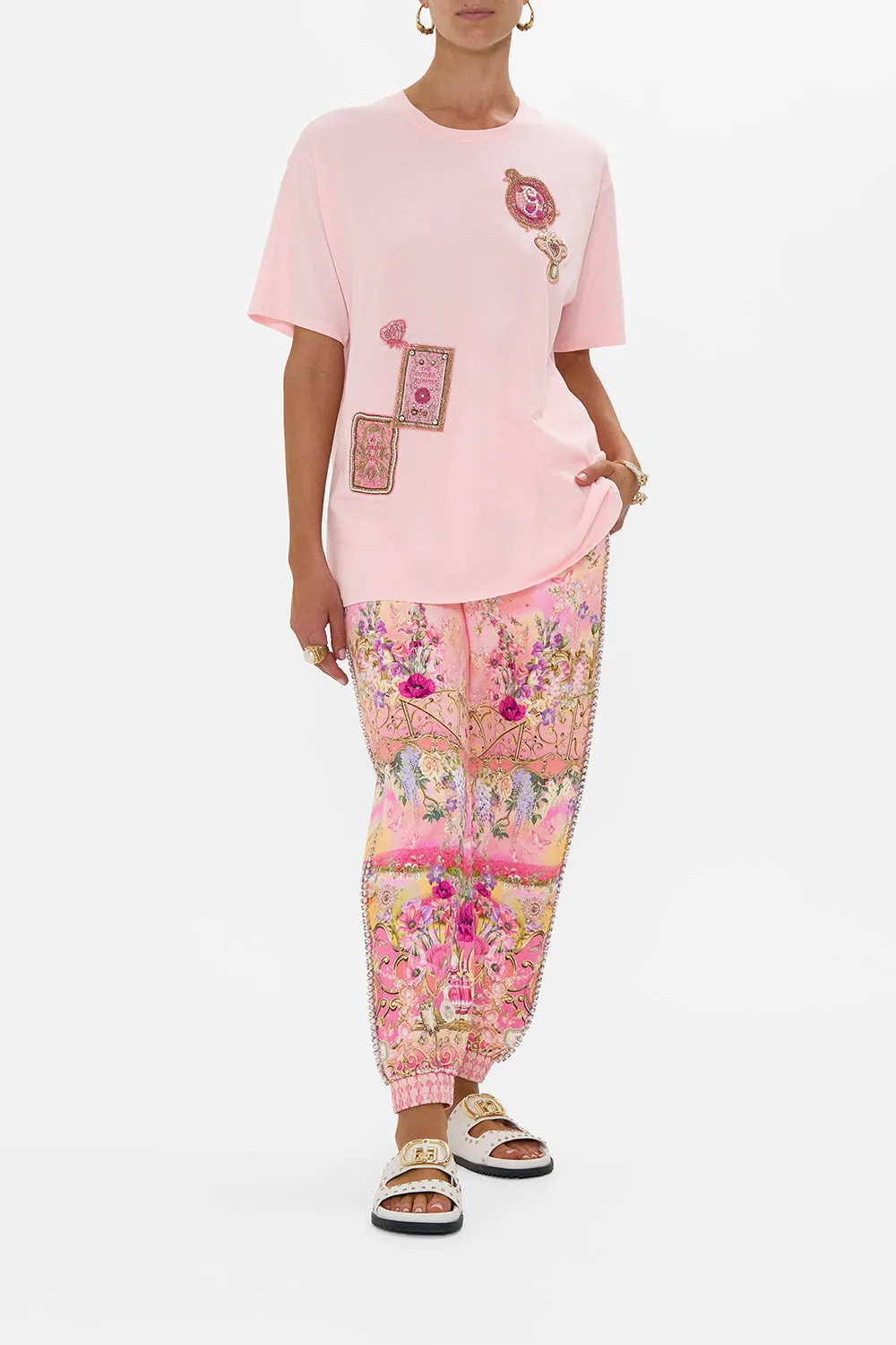 JERSEY TRACK PANT WITH SILK DETAILS TOTALLY OZMOPOLITAN sold by Camilla