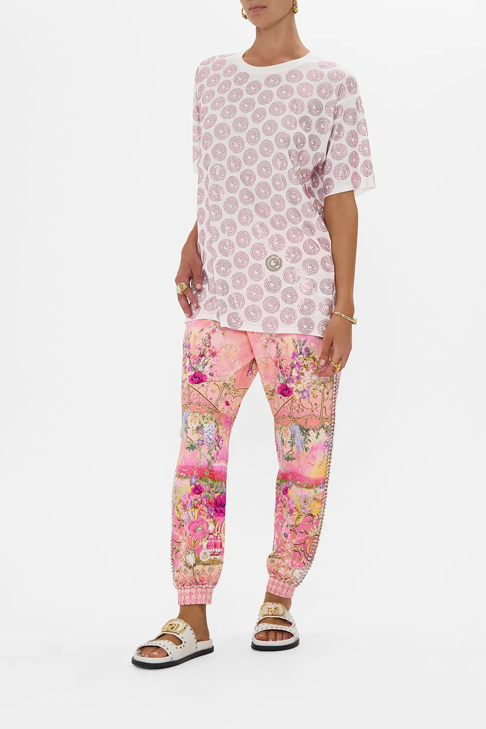 OVERSIZED BAND TEE - WHITE/PINK TOTALLY OZMOPOLITAN sold by Camilla product image thumbnail 4