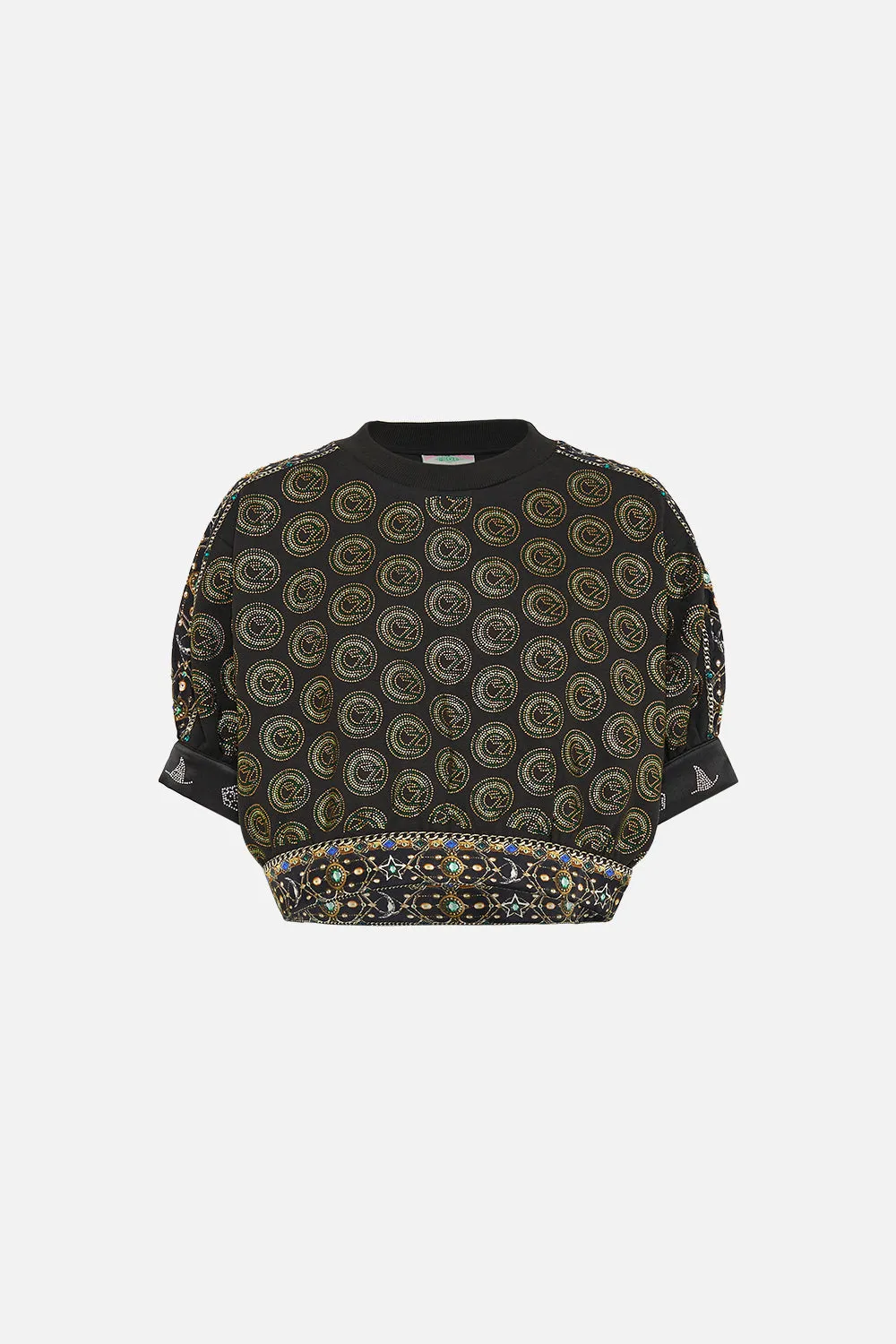 OVERSIZED CROPPED TEE WITH SILK DETAILS DEFY GRAVITY sold by Camilla product image thumbnail 3