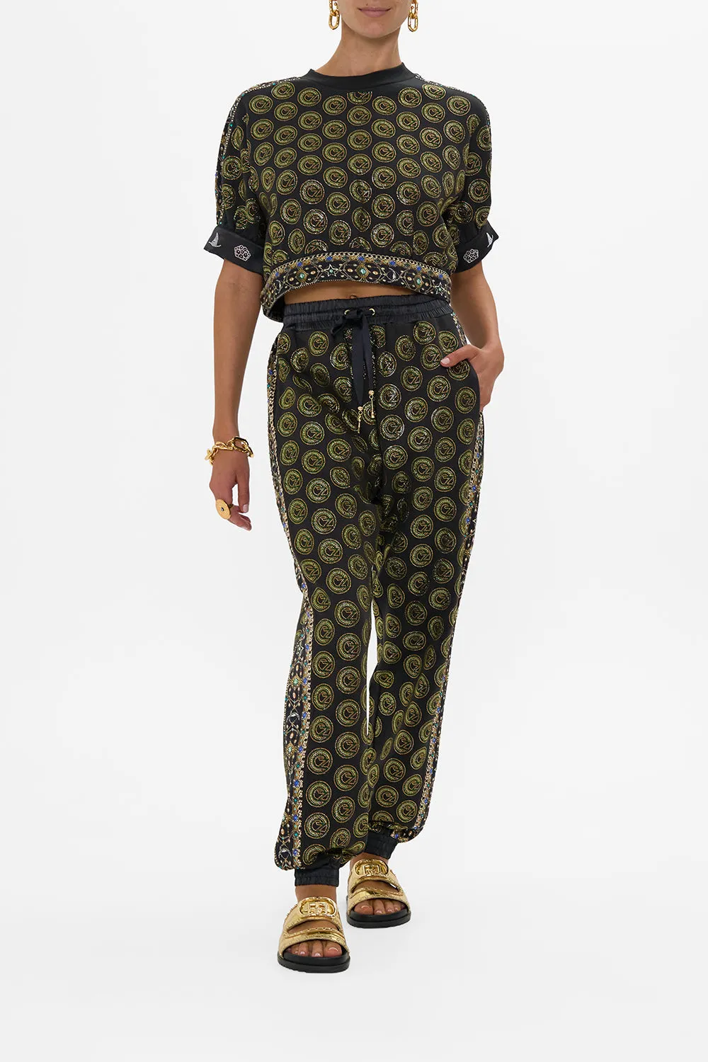 OVERSIZED CROPPED TEE WITH SILK DETAILS DEFY GRAVITY sold by Camilla