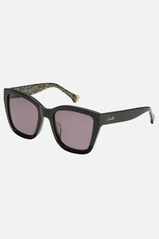 ANYTHING & EVERYTHING SUNGLASSES BLACK GLITTER LEOPARD sold by Camilla