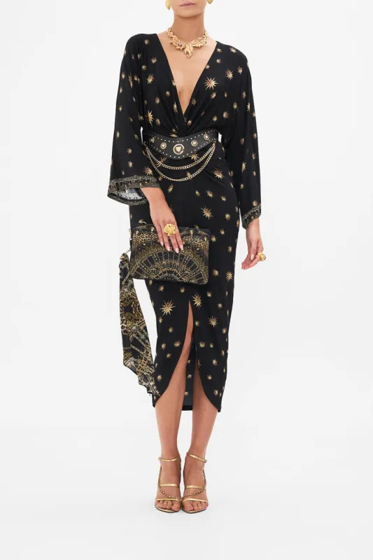 LONG SPLIT FRONT TWIST DRESS SOUL OF A STAR GAZER sold by Camilla