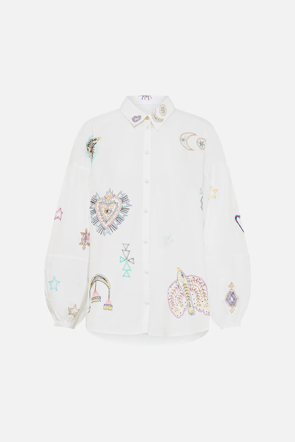 BALLOON SLEEVE SHIRT BLOUSE LIVING IN COLOUR sold by Camilla