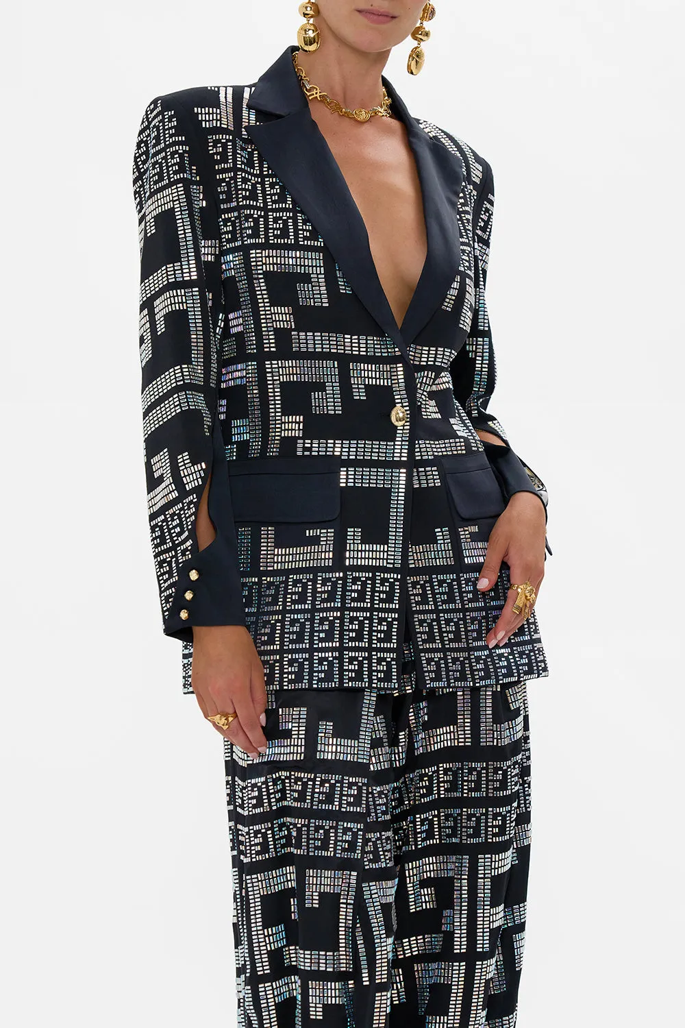 JACKET WITH SLEEVE CUT OUT DETAIL READ MY GLYPHS sold by Camilla product image thumbnail 5