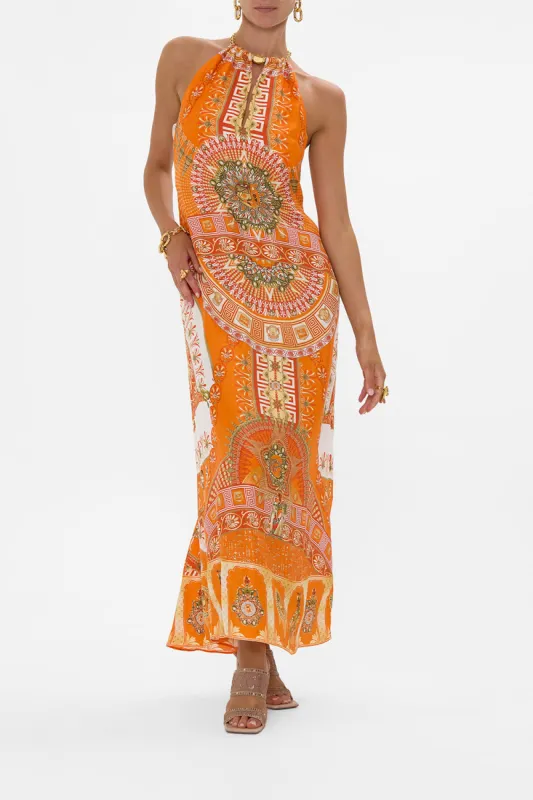 LOW BACK LONG DRESS WITH NECK HARDWARE THE OBELISK GATE sold by Camilla