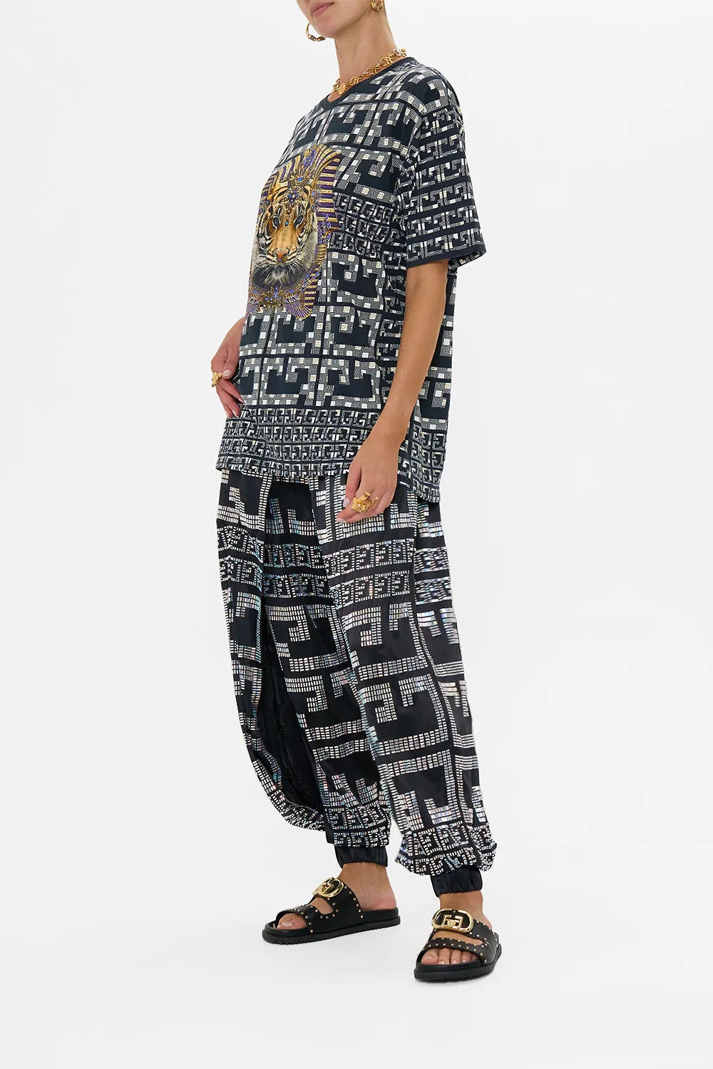 OVERSIZED BAND TEE - BLACK/MULTI READ MY GLYPHS sold by Camilla product image thumbnail 4