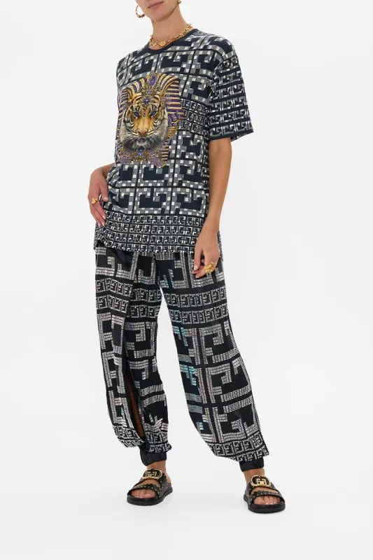 OVERSIZED BAND TEE - BLACK/MULTI READ MY GLYPHS sold by Camilla