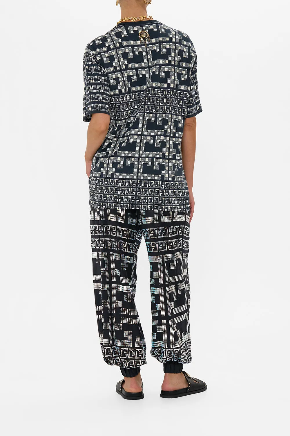 OVERSIZED BAND TEE - BLACK/MULTI READ MY GLYPHS sold by Camilla product image thumbnail 2