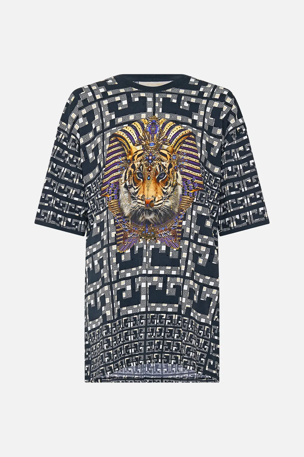 OVERSIZED BAND TEE - BLACK/MULTI READ MY GLYPHS sold by Camilla product image thumbnail 3