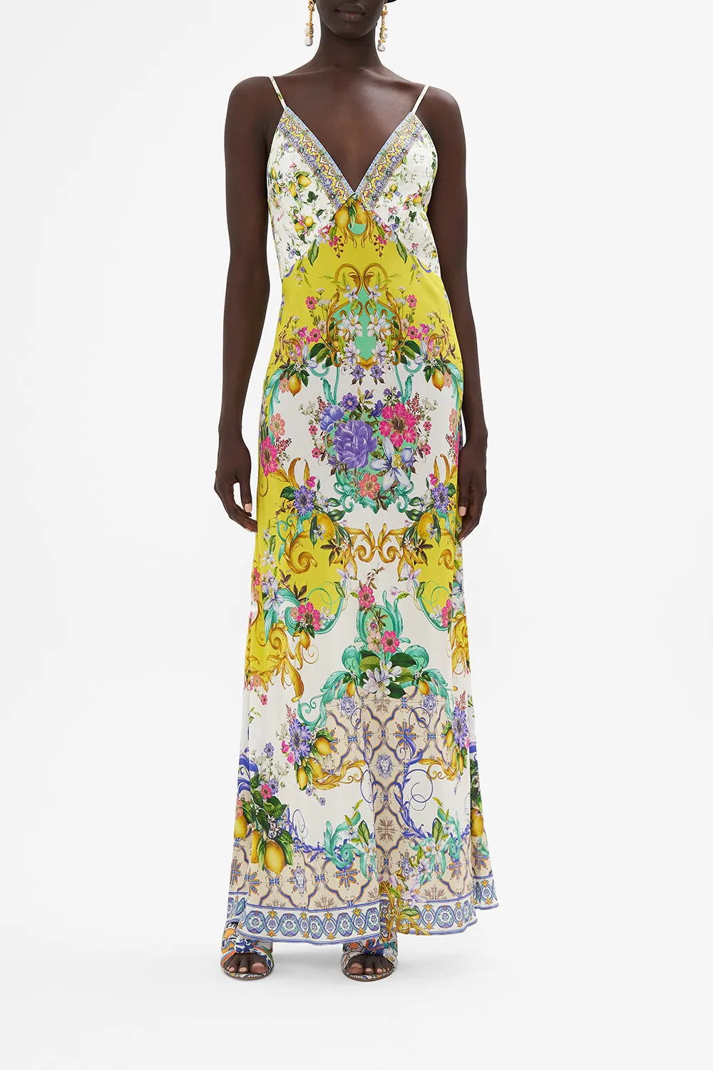 V NECK FULL LENGTH BIAS SLIP DRESS CATERINA SPRITZ sold by Camilla